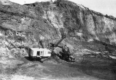 North Bank of the Hawkins Mine, Nashwauk Minnesota, October, 1957.