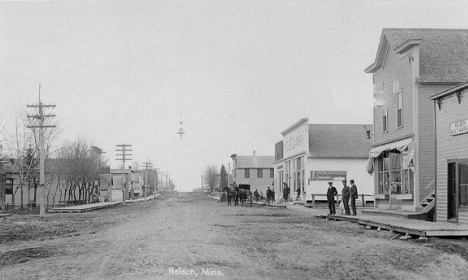 Street scene, Nelson Minnesota, 1907