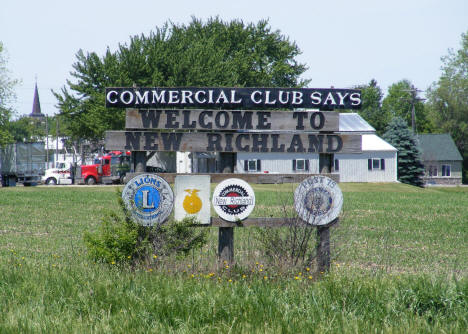 Welcome sign on State Highway 30, New Richland Minnesota, 2010