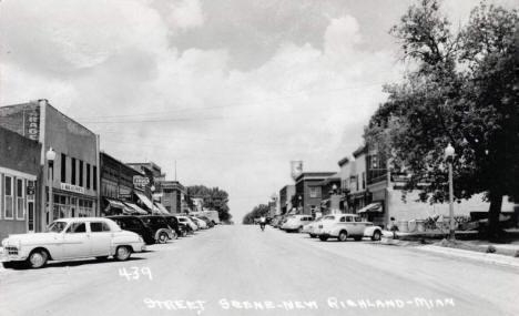 Street scene, New Richland Minnesota, 1950's