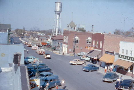 Street scene, New Richland Minnesota, 1950's