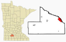 Location of New Ulm, Minnesota