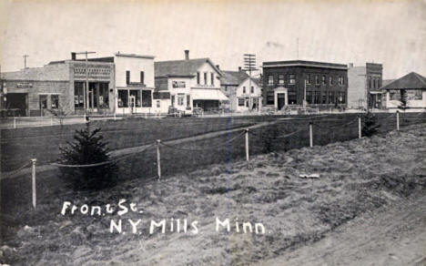 Front Street, New York Mills Minnesota, 1910's?