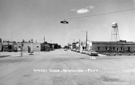 Street scene, Newfolden Minnesota, 1950's
