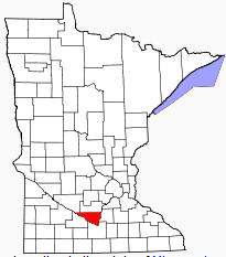 Location of Nicollet County Minnesota