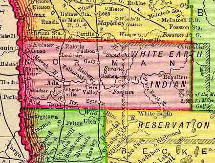 1895 Map of Norman County Minnesota