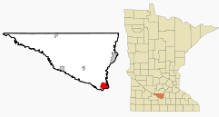 Location of North Mankato in Minnesota