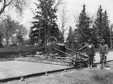 Paving road between Northfield and Faribault, 1920