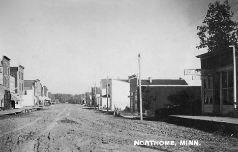 Street scene, Northome Minnesota, 1900's