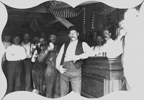 Men in bar, Northome Minnesota, 1903