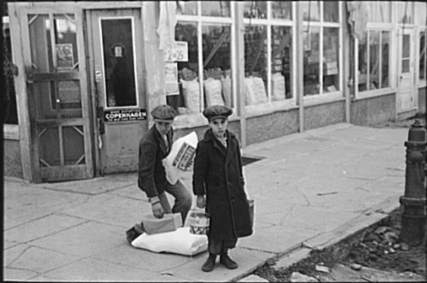 Boys on Street Corner, Northome Minnesota, 1937