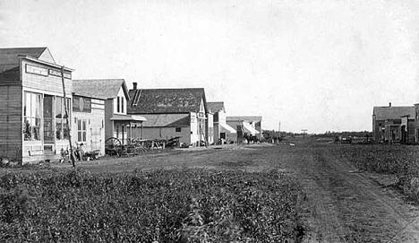 Main Street looking north, Oklee Minnesota, 1910