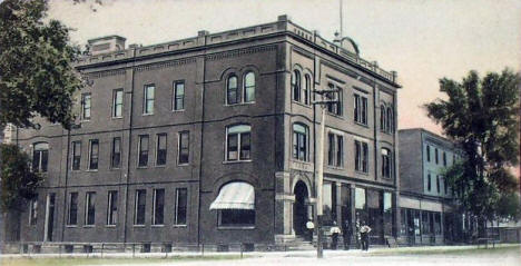 Heins Block and Grand Central Hotel, Olivia Minnesota, 1910's