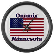 Onamia US Flag Large Wall Clock