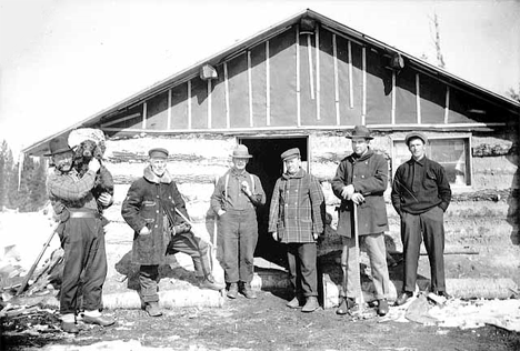 Scalers at a camp east of Orr Minnesota, 1930