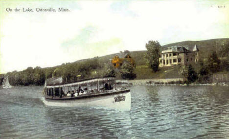 Tour boat "Flyer" on the lake, Ortonville Minnesota, 1910's