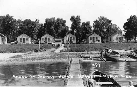 Scene at Midway Beach Resort, Osakis Minnesota, 1950