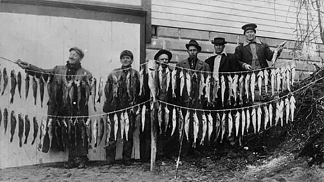 Two hours catch at Pleasure Park, Ottertail Lake, 1920