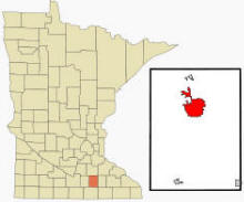 Location of Owatonna, Minnesota