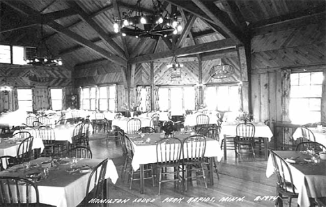 Dining room, Hamilton Lodge, Park Rapids Minnesota, 1950