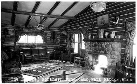 Lounge at Northern Pine Camp, near Park Rapids Minnesota, 1965