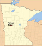 Location of Parkers Prairie Minnesota