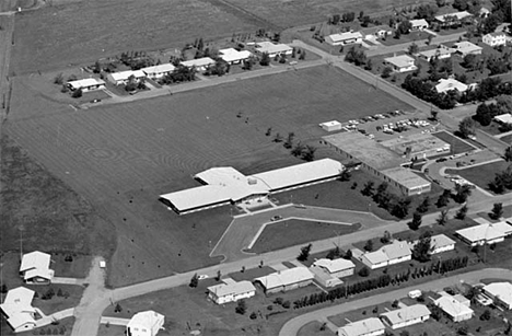 Aerial view, Old folks home, Paynesville Minnesota, 1969