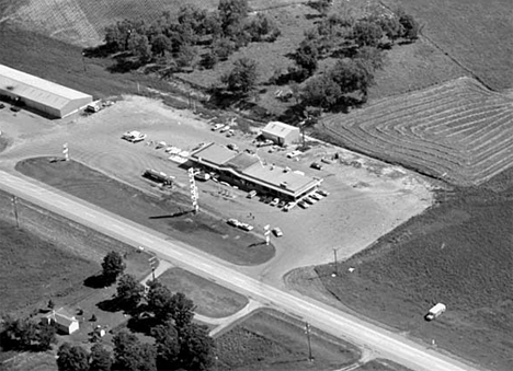 Aerial view, Conoco Truck Stop, Paynesville Minnesota, 1969
