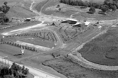 Aerial view, Crystal Hills Chalet, Paynesville Minnesota, 1973