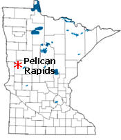 Location of Pelican Rapids Minnesota