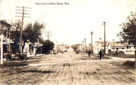 Street scene, Pelican Rapids Minnesota, 1919