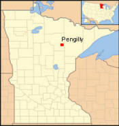 Location of Pengilly Minnesota
