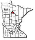 Minnesota state map showing the location of Pennington Minnesota