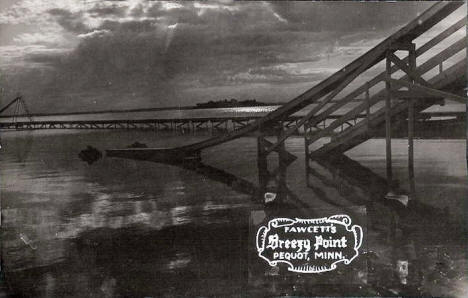 Water Slides at Fawcett's Breezy Point Lodge, Pequot Minnesota, 1930's