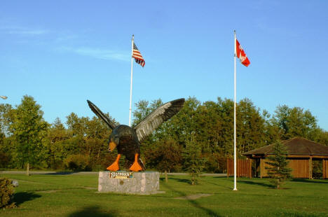 Giant Black Duck at the Tourist Information Center on Highway 71, 2004