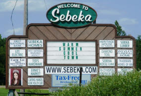 Sebeka Minnesota Welcome Sign