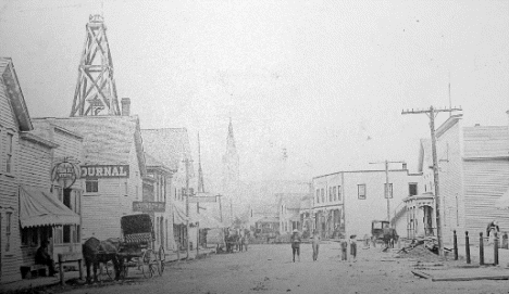 Street scene, Pierz Minnesota, 1900's