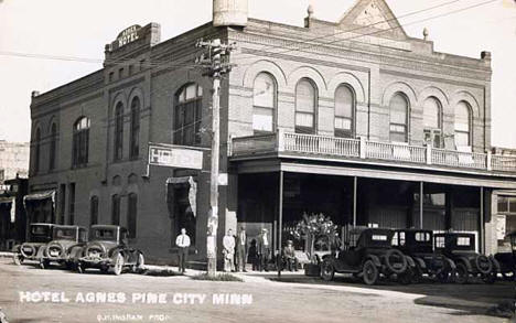Hotel Agnes, Pine City Minnesota, 1923