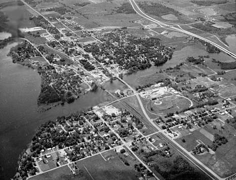 Aerial view, Pine City Minnesota, 1970