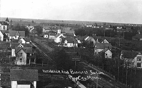 Residence and Business Section, Pine City Minnesota, 1908