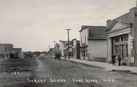 Street Scene, Pine River Minnesota, 1910