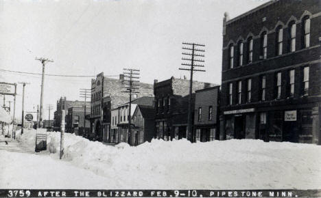 Downtown after a blizzard, Pipestone Minnesota, February 1909