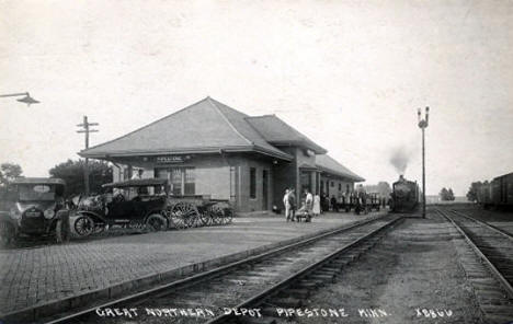 Great Northern Depot, Pipestone Minnesota, 1920
