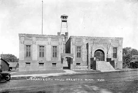 Library and City Hall, Preston Minnesota, 1920