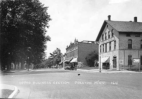 Upper business section, Preston Minnesota, 1925