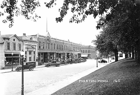 Business section, Preston Minnesota, 1925