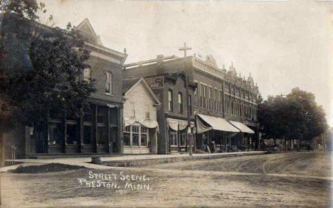 Street scene, Preston Minnesota, 1912