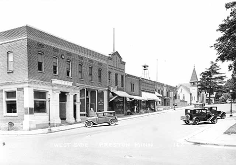 Business section, Preston Minnesota, 1925