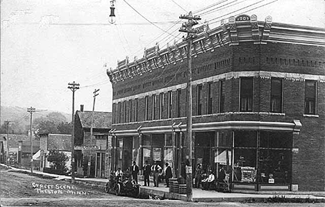 Street scene in Preston Minnesota, 1908