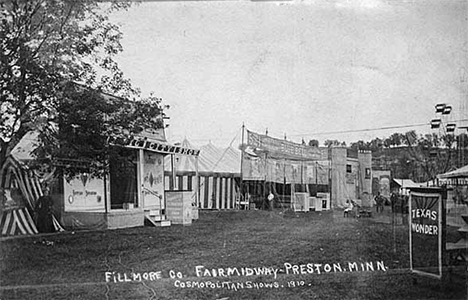 Midway of the Fillmore County Fair, Preston Minnesota, 1910
